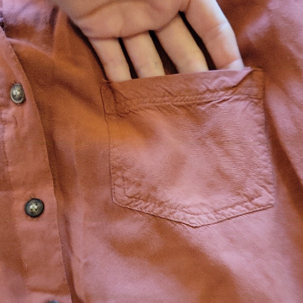 Style Envy Rust Button-Down Shirt - Picture 4 of 5